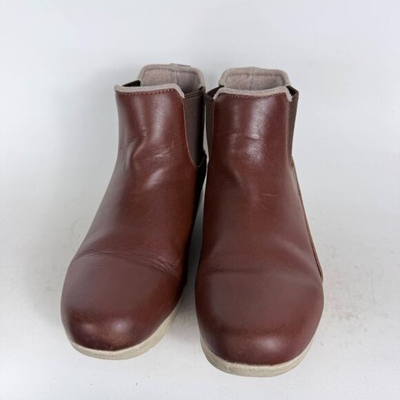 Kuru Luna Chelsea Ankle Boots Womens 7.5 Brown Leather Pull On Round Toe Comfort - Picture 4 of 10